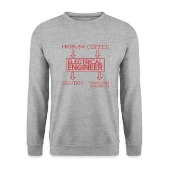 "Electrical Engineer Sarcasm | Electrical Engineering" - Unisex Sweatshirt - salt & pepper - Front - Alina (178cm) & Michal (187cm)