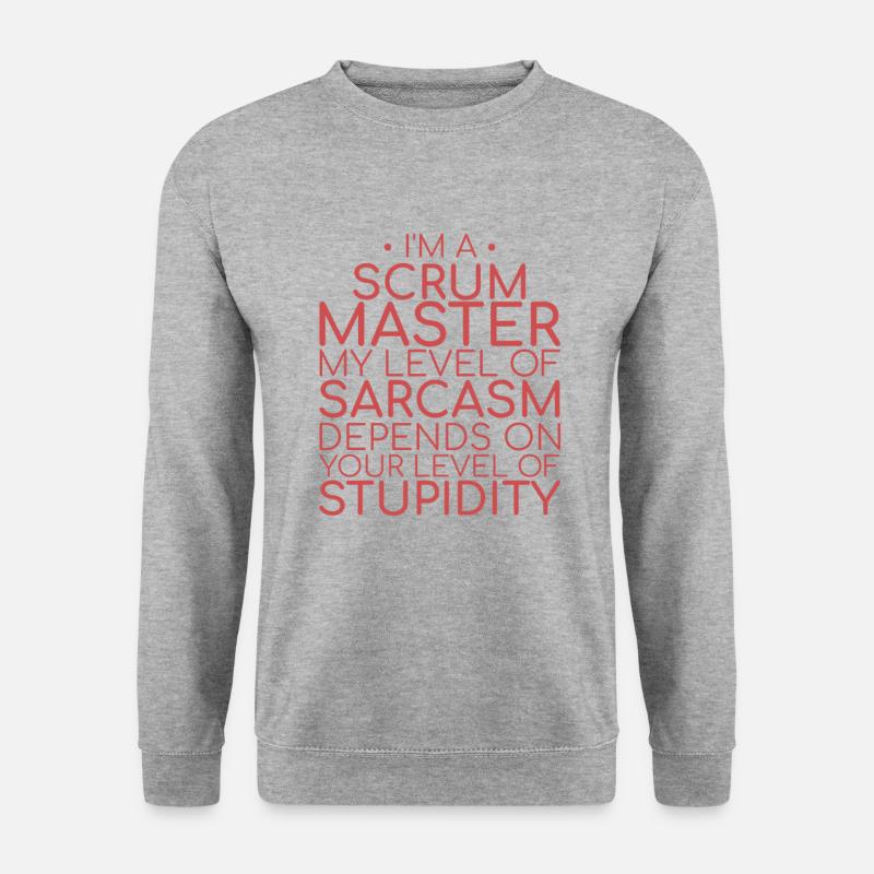 "Scrum Master Sarcasm | "Scrum Master"" - Unisex Pullover - Weißgrau meliert