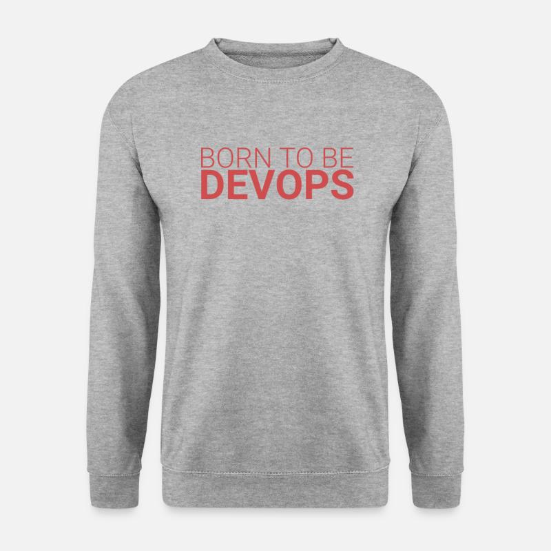"DevOps Born | Softwareentwicklung" - Unisex Pullover - Weißgrau meliert