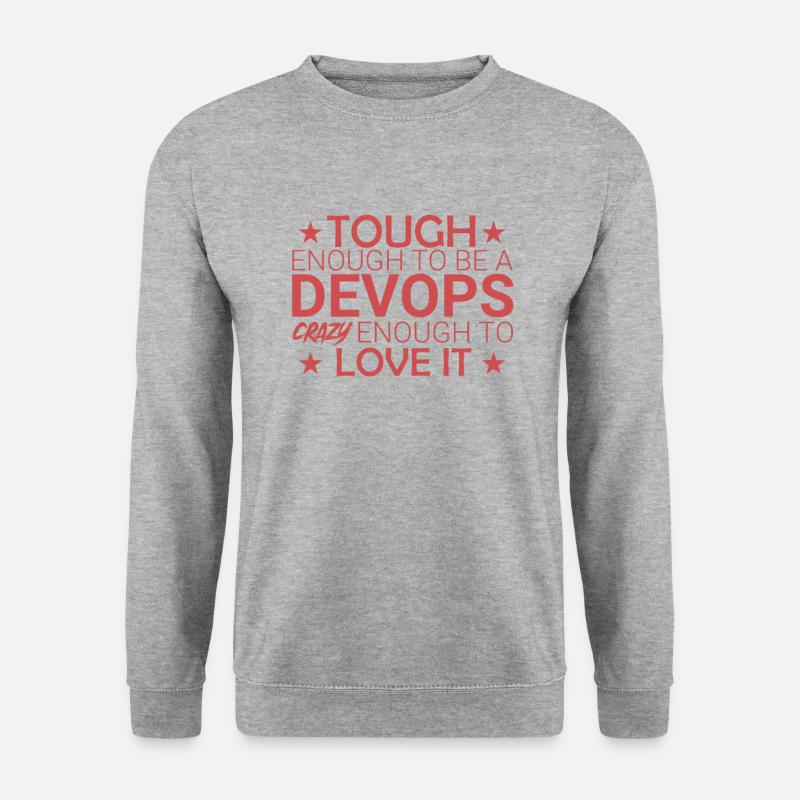 "DevOps Crazy | Softwareentwicklung" - Unisex Pullover - Weißgrau meliert
