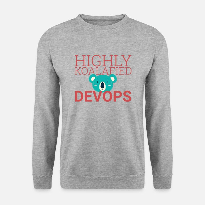 "DevOps Koalafied | Softwareentwicklung" - Unisex Pullover - Weißgrau meliert