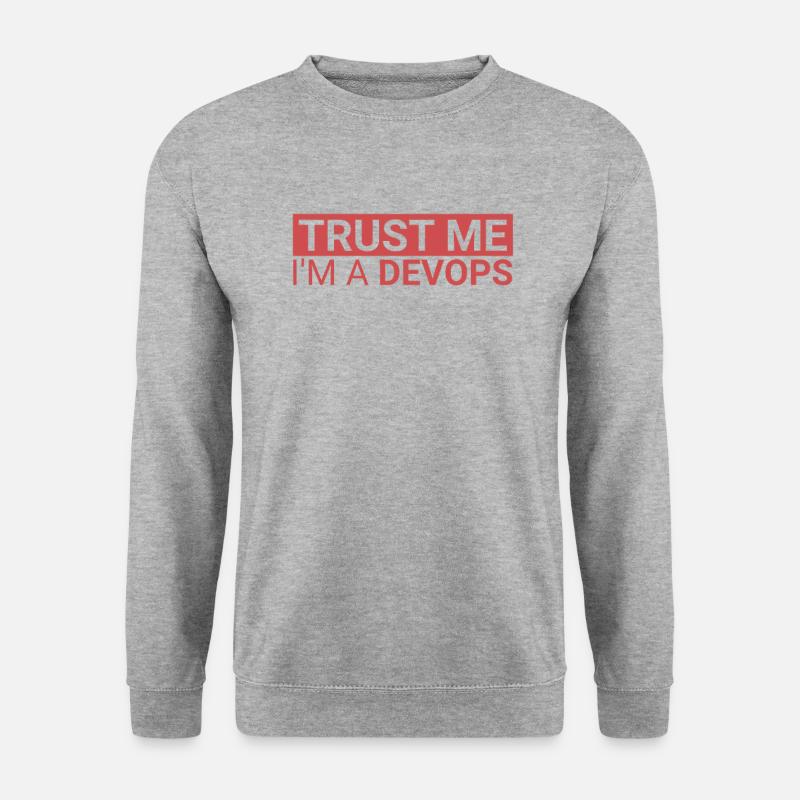 "DevOps Trust | Softwareentwicklung" - Unisex Pullover - Weißgrau meliert