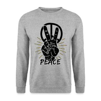 Paix Liberté Idée cadeau de paix - Sweat-shirt Unisexe - gris chiné - Devant - Alina (178cm) & Michal (187cm)
