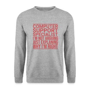 Computer Support Specialist Arguing | IT Support" - Unisex Sweatshirt - salt & pepper - Front - Alina (178cm) & Michal (187cm)