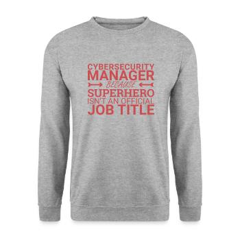 "Cybersecurity Manager Superhero | Cybersecurity" - Unisex Pullover - Weißgrau meliert - Vorne - Alina (178cm) & Michal (187cm)