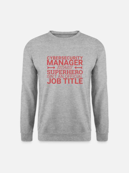 "Cybersecurity Manager Superhero | Cybersecurity" - Unisex Pullover - Weißgrau meliert