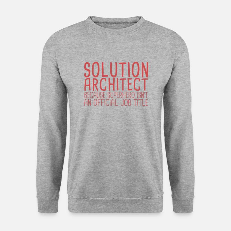 Solution Architect Superhero|Solution Architecture - Unisex Pullover - Weißgrau meliert