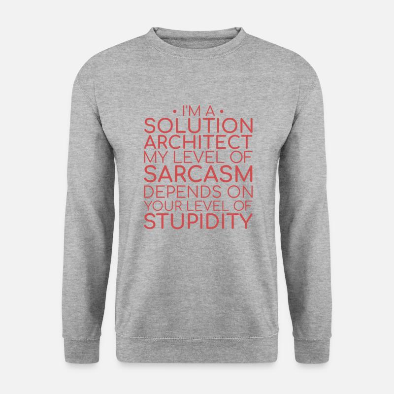 Solution Architect Sarcasm | Solution Architecture - Unisex Pullover - Weißgrau meliert