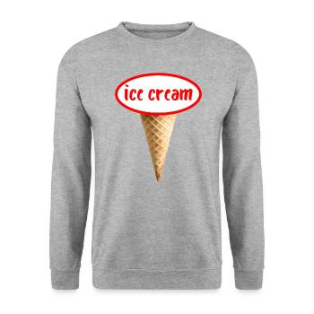 ice cream cornet de glace ovale rouge - Sweat-shirt Unisexe - gris chiné - Devant - Alina (178cm) & Michal (187cm)