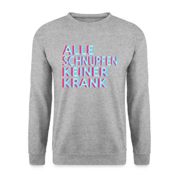 Schranz Raver Speedcore Techno Hardtekk Uptempo - Unisex Pullover - Weißgrau meliert - Vorne - Alina (178cm) & Michal (187cm)