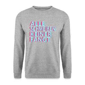 Techno Raver EDM Uptempo Speedcore Tekk Hardtekk - Unisex Pullover - Weißgrau meliert - Vorne - Alina (178cm) & Michal (187cm)