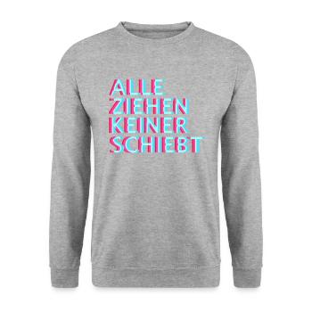 Techno Raver EDM Uptempo Speedcore Tekk Hardtekk - Unisex Pullover - Weißgrau meliert - Vorne - Alina (178cm) & Michal (187cm)
