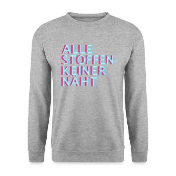 Speedcore Tekk Hardtekk Techno Raver EDM Uptempo - Unisex Pullover - Weißgrau meliert - Vorne - Alina (178cm) & Michal (187cm)