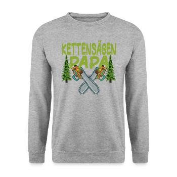 Chainsaw Father Chainsaws Papa Trees Forester - Unisex Sweatshirt - salt & pepper - Front - Alina (178cm) & Michal (187cm)
