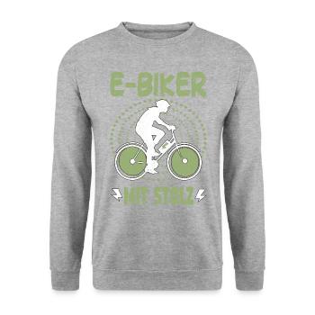 Elektrofahrrad Pedelec EBike E-Bike Hilfsmotor - Unisex Pullover - Weißgrau meliert - Vorne - Alina (178cm) & Michal (187cm)