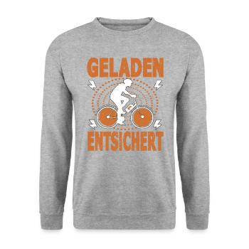 Pedelec EBike E-Bike Elektrofahrrad Hilfsmotor - Unisex Pullover - Weißgrau meliert - Vorne - Alina (178cm) & Michal (187cm)