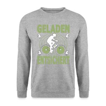 Pedelec EBike Elektrofahrrad E-Bike Hilfsmotor - Unisex Pullover - Weißgrau meliert - Vorne - Alina (178cm) & Michal (187cm)