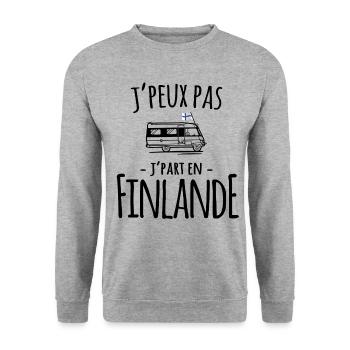 je part en finlande - cadeau voyage road trip - Sweat-shirt Unisexe - gris chiné - Devant - Alina (178cm) & Michal (187cm)