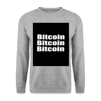 BITCOIN BITCOIN BITCOIN - Sweat-shirt Unisexe - gris chiné - Devant - Alina (178cm) & Michal (187cm)
