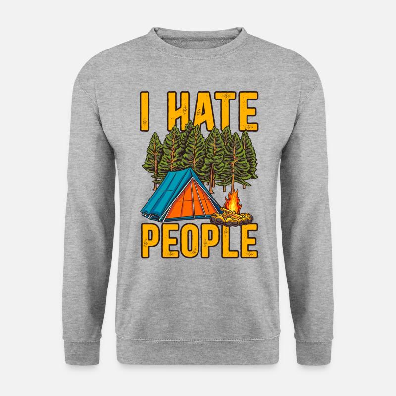 I hate people camping - Unisex Sweatshirt - salt & pepper