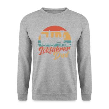 Dampflok Lokführer Eisenbahner Eisenbahn Vater - Unisex Pullover - Weißgrau meliert - Vorne - Alina (178cm) & Michal (187cm)