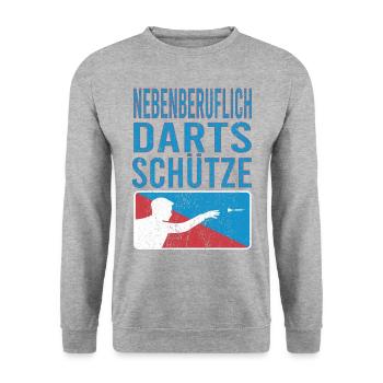 Dart Darten Dartpfeile Darts Dartpfeil Dartspieler - Unisex Pullover - Weißgrau meliert - Vorne - Alina (178cm) & Michal (187cm)