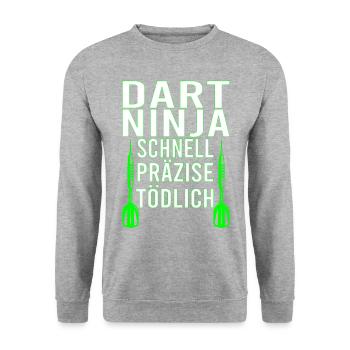 Dartfans Dartboard Treffsicher Dart Champion Darts - Unisex Pullover - Weißgrau meliert - Vorne - Alina (178cm) & Michal (187cm)