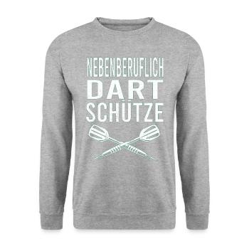 Dartfans Dartboard Treffsicher Dart Champion Darts - Unisex Pullover - Weißgrau meliert - Vorne - Alina (178cm) & Michal (187cm)