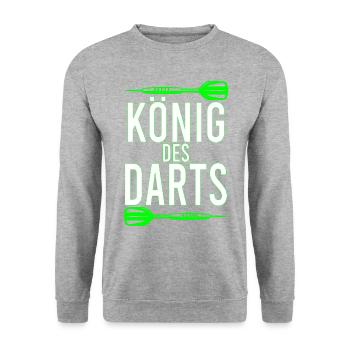 Dartfans Dartboard Treffsicher Dart Champion Darts - Unisex Pullover - Weißgrau meliert - Vorne - Alina (178cm) & Michal (187cm)