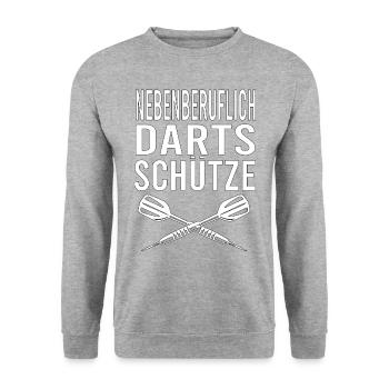 Dartfans Dartboard Treffsicher Dart Champion Darts - Unisex Pullover - Weißgrau meliert - Vorne - Alina (178cm) & Michal (187cm)