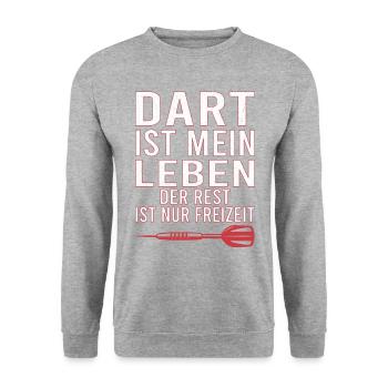 Dart Dartspieler Darten Dartpfeile Darts Dartfans - Unisex Pullover - Weißgrau meliert - Vorne - Alina (178cm) & Michal (187cm)