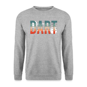 Dart Dartspieler Darten Dartpfeile Darts Vintage - Unisex Pullover - Weißgrau meliert - Vorne - Alina (178cm) & Michal (187cm)