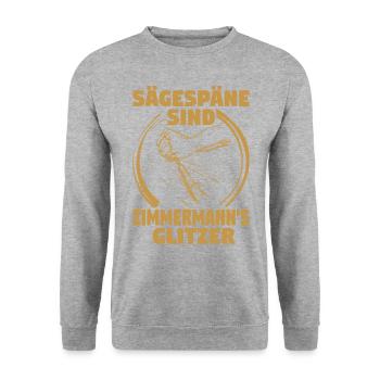 Zimmermann Papa Holzbauer Vater Zimmerer Holzbau - Unisex Pullover - Weißgrau meliert - Vorne - Alina (178cm) & Michal (187cm)