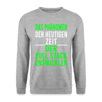 Informatik Computer Programmierer Entwickler Coder - Unisex Pullover - Weißgrau meliert - Vorne - Alina (178cm) & Michal (187cm)