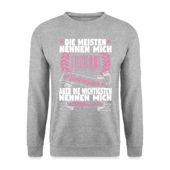 Verkäuferin Muttertag Einzelhandel Verkäufer - Unisex Pullover - Weißgrau meliert - Vorne - Alina (178cm) & Michal (187cm)