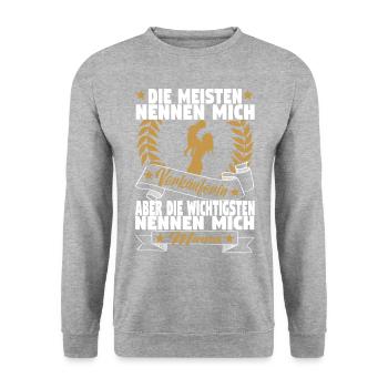Verkäuferin Muttertag Einzelhandel Verkäufer - Unisex Pullover - Weißgrau meliert - Vorne - Alina (178cm) & Michal (187cm)