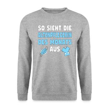 Altenpflegerin Pfleger Pflegerin Pflegefachkraft - Unisex Pullover - Weißgrau meliert - Vorne - Alina (178cm) & Michal (187cm)