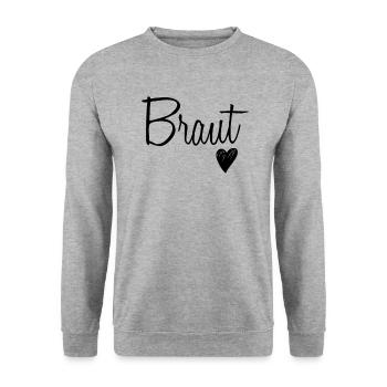 Braut Brautjungfer - Unisex Pullover - Weißgrau meliert - Vorne - Alina (178cm) & Michal (187cm)