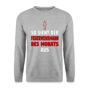 Feuerwehrmann freiwillige Feuerwehr Feuerwehr - Unisex Pullover - Weißgrau meliert - Vorne - Alina (178cm) & Michal (187cm)