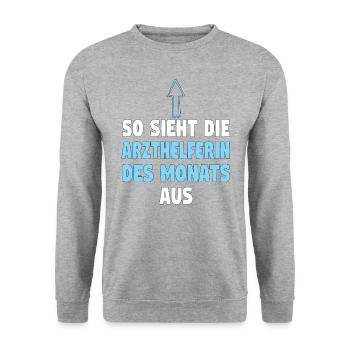 MFA Arzthelferin Pflegekraft Krankenschwester crna - Unisex Pullover - Weißgrau meliert - Vorne - Alina (178cm) & Michal (187cm)