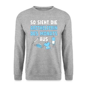 Arzthelferin Pflegekraft Krankenschwester crna MFA - Unisex Pullover - Weißgrau meliert - Vorne - Alina (178cm) & Michal (187cm)