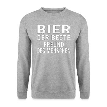 Vatertag Himmelfahrt Bier Nachbar Nachbarn Saufen - Unisex Pullover - Weißgrau meliert - Vorne - Alina (178cm) & Michal (187cm)