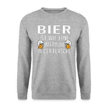 Himmelfahrt Bier Nachbarn Saufen Vatertag Nachbar - Unisex Pullover - Weißgrau meliert - Vorne - Alina (178cm) & Michal (187cm)