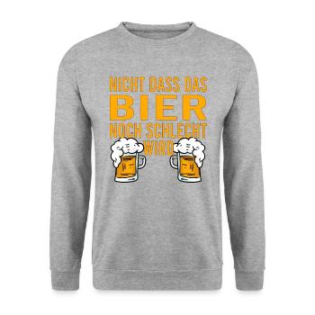 Himmelfahrt Bier Nachbarn Saufen Vatertag Nachbar - Unisex Pullover - Weißgrau meliert - Vorne - Alina (178cm) & Michal (187cm)