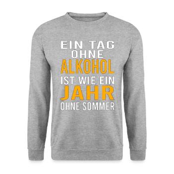 Vatertag Himmelfahrt Bier Nachbar Nachbarn Saufen - Unisex Pullover - Weißgrau meliert - Vorne - Alina (178cm) & Michal (187cm)