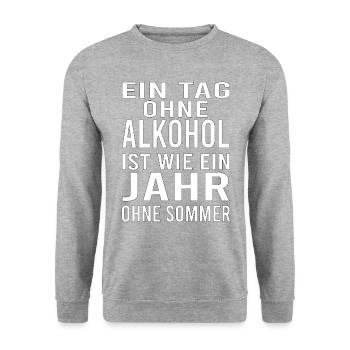 Himmelfahrt Bier Nachbarn Saufen Vatertag Nachbar - Unisex Pullover - Weißgrau meliert - Vorne - Alina (178cm) & Michal (187cm)