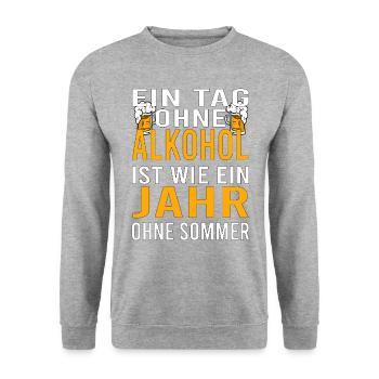 Himmelfahrt Bier Nachbarn Saufen Vatertag Nachbar - Unisex Pullover - Weißgrau meliert - Vorne - Alina (178cm) & Michal (187cm)