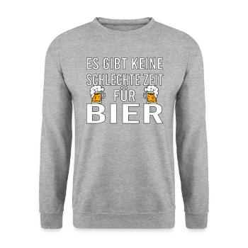 Vatertag Himmelfahrt Bier Nachbar Nachbarn Saufen - Unisex Pullover - Weißgrau meliert - Vorne - Alina (178cm) & Michal (187cm)