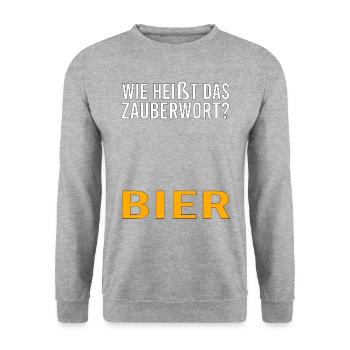 Vatertag Himmelfahrt Bier Nachbar Nachbarn Saufen - Unisex Pullover - Weißgrau meliert - Vorne - Alina (178cm) & Michal (187cm)