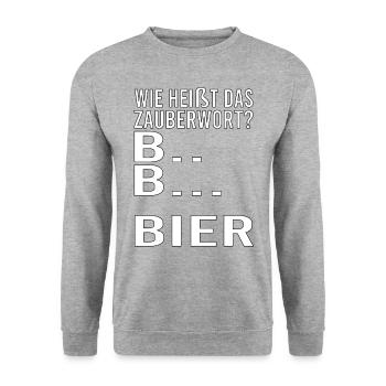 Vatertag Himmelfahrt Bier Nachbar Nachbarn Saufen - Unisex Pullover - Weißgrau meliert - Vorne - Alina (178cm) & Michal (187cm)